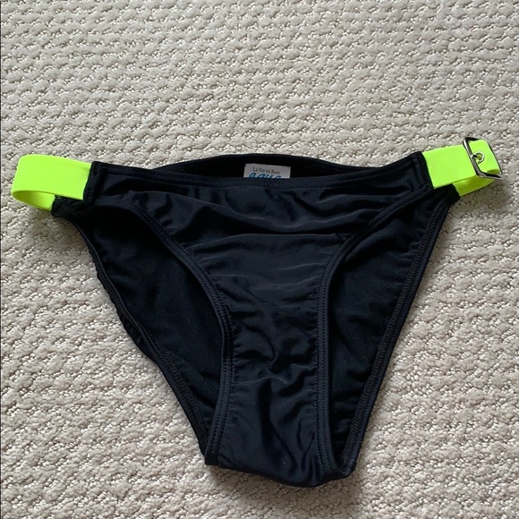 NEW La Vie En Rose black/green bikini bottom Med - Picture 1 of 6